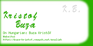 kristof buza business card