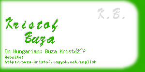 kristof buza business card